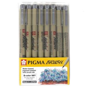 Set Estilografos Pigma 8 Colores Brush